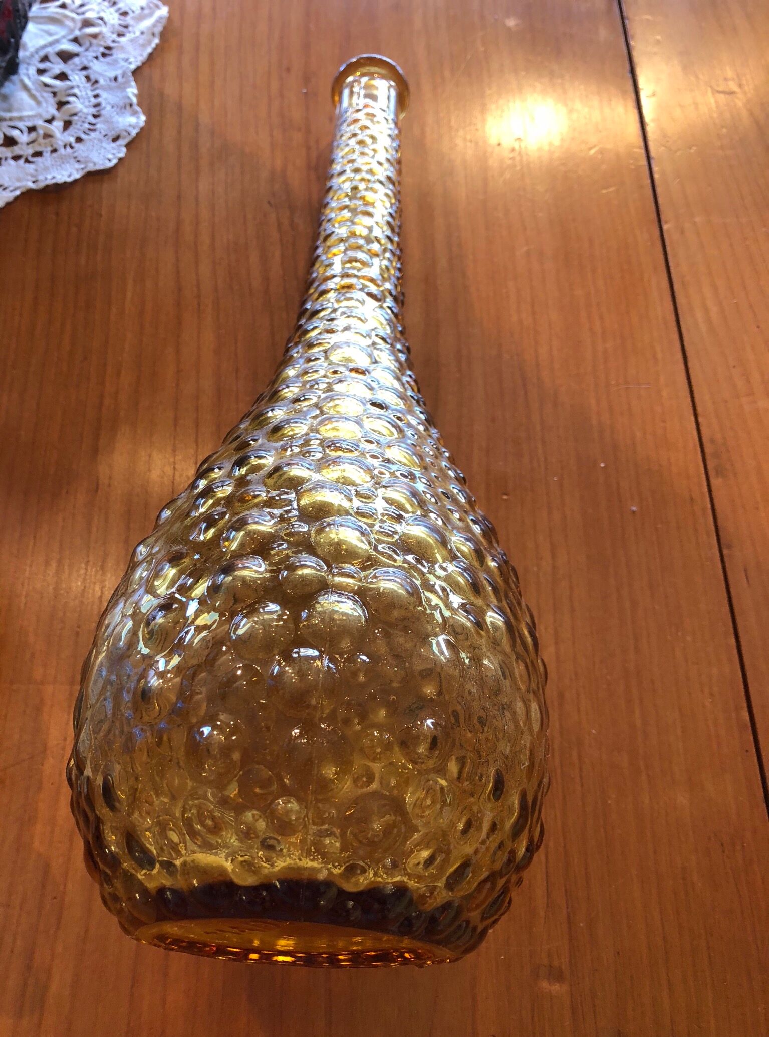 Yellow glass bottle