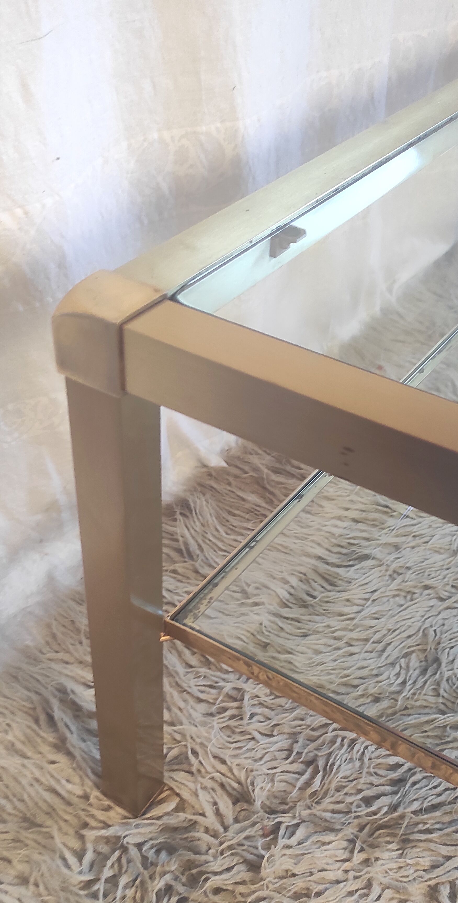 Ensemble de table d'appoint avec plateau en verre fumé, Mauro Ferretti