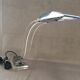 Cobra desk lamp in lucite and chromed metal  italy 80s