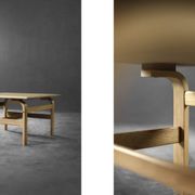 Vintage Mid-Century Scandinavian Modern Low Brown Oak Coffee Table