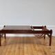 Table basse vintage palissandre et cuir Dujo Cuba 1970