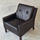 Danish mid century dark brown leather lounge chair, 1960s