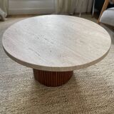 Travertine coffee table