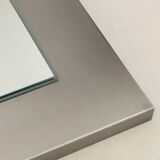Miroir carré sur base inox, France années 70
