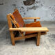 Fauteuil de chasse Kurt Østervig design danois chêne cuir