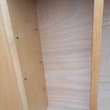 Vintage oak and rattan wardrobe