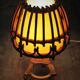 Mushroom rattan tripod lamp 60s