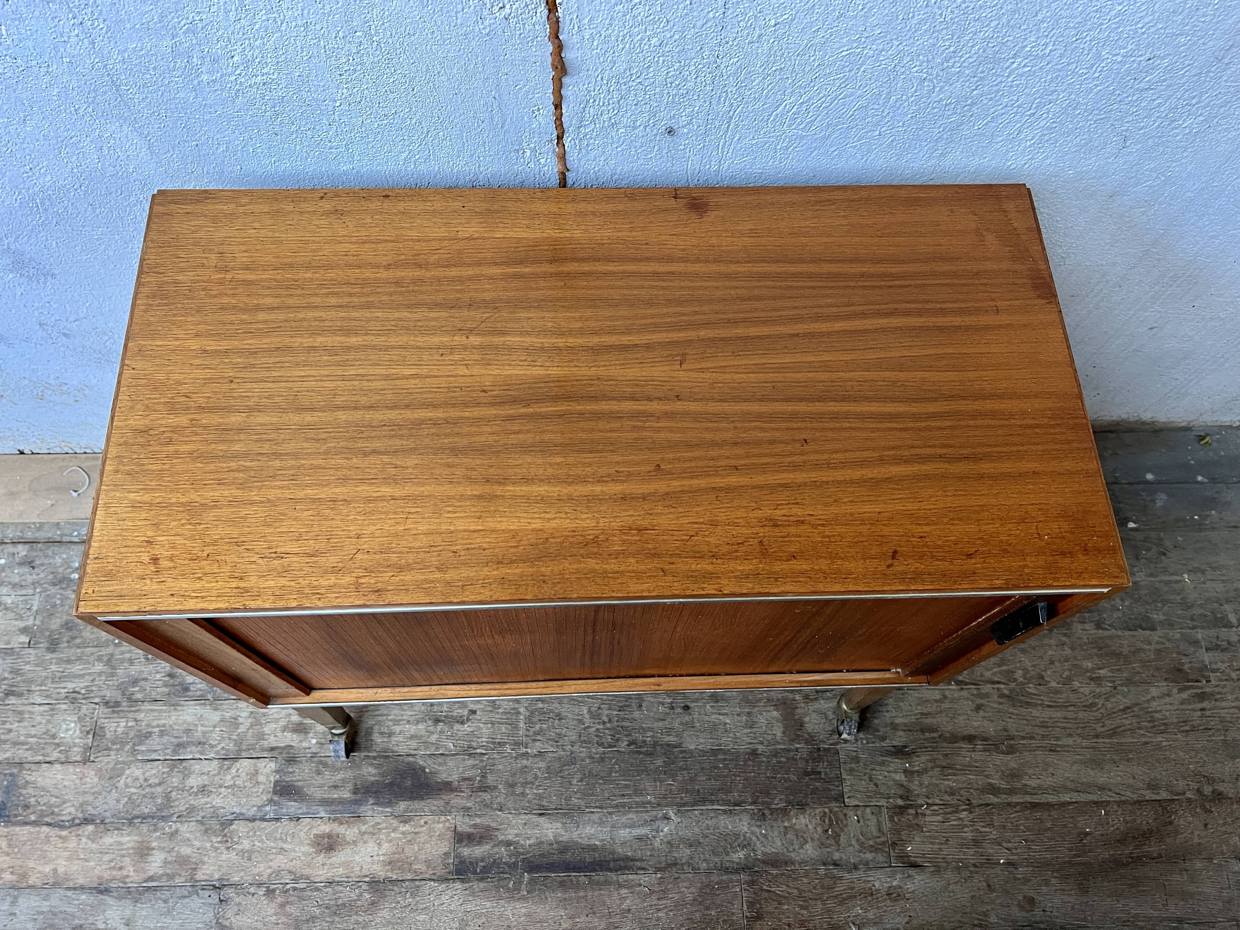 Bar meuble tv hifi à rideau vintage 1950/1960