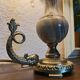 Lampe de table vintage en onyx et laiton, Italie