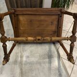 Bureau 1 tiroir en bois massif chêne pieds tournés et sculptés 89x62cm