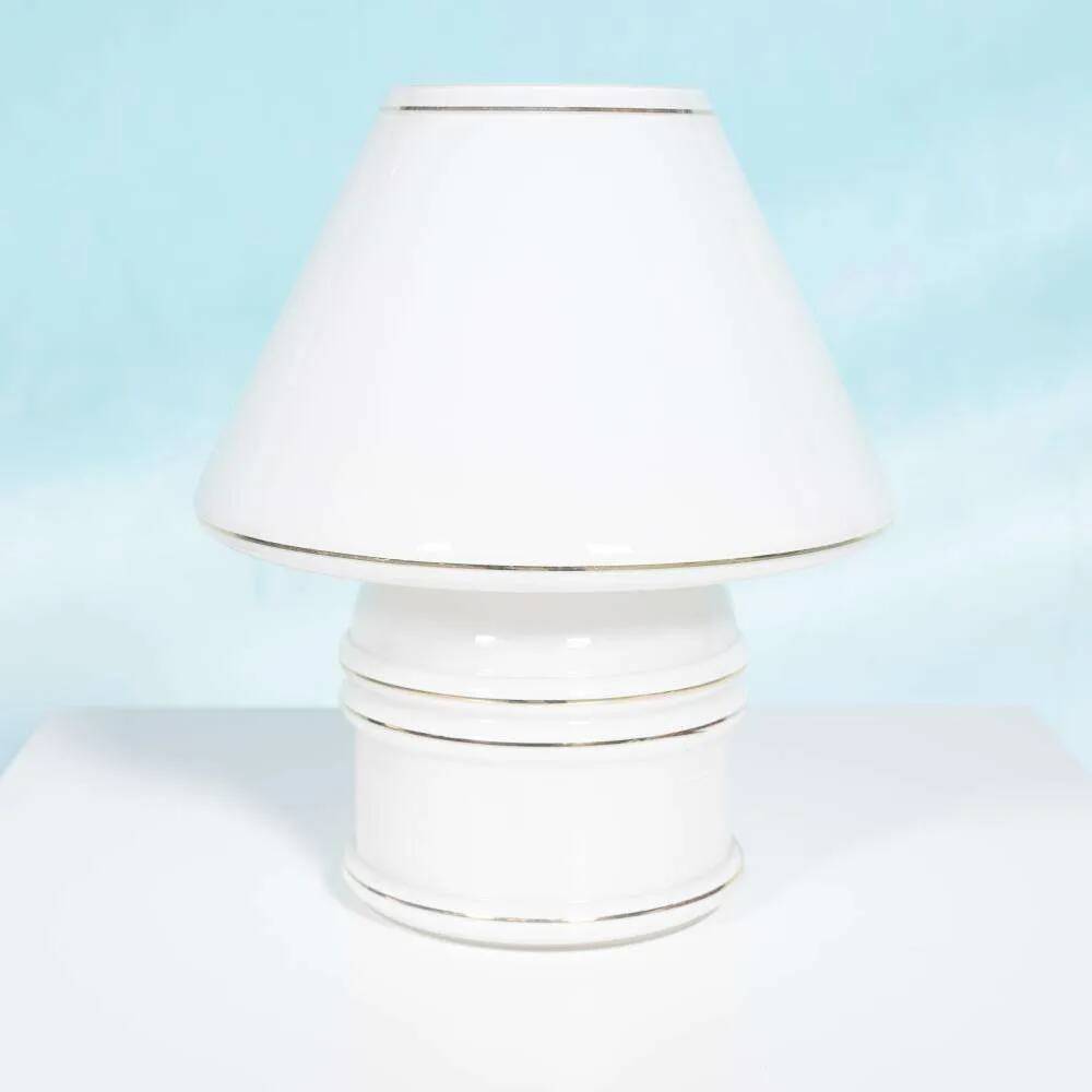 Vintage glass table lamp from the 70s, space age mushroom.