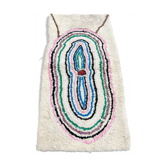 Vintage Azilal vintage wool and handmade cotton rug 90x180 cm