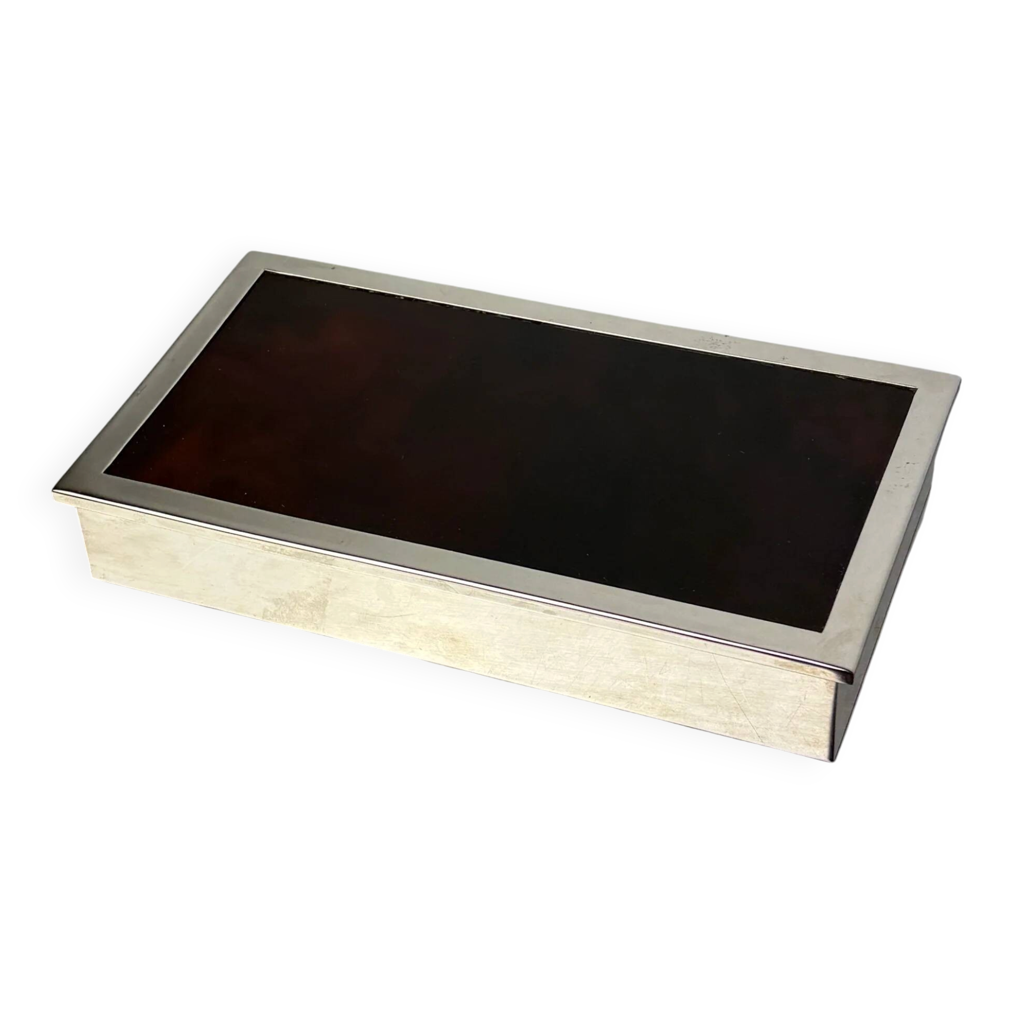 Faux tortoise shell & chromed Dior vanity box, Italy, 1970