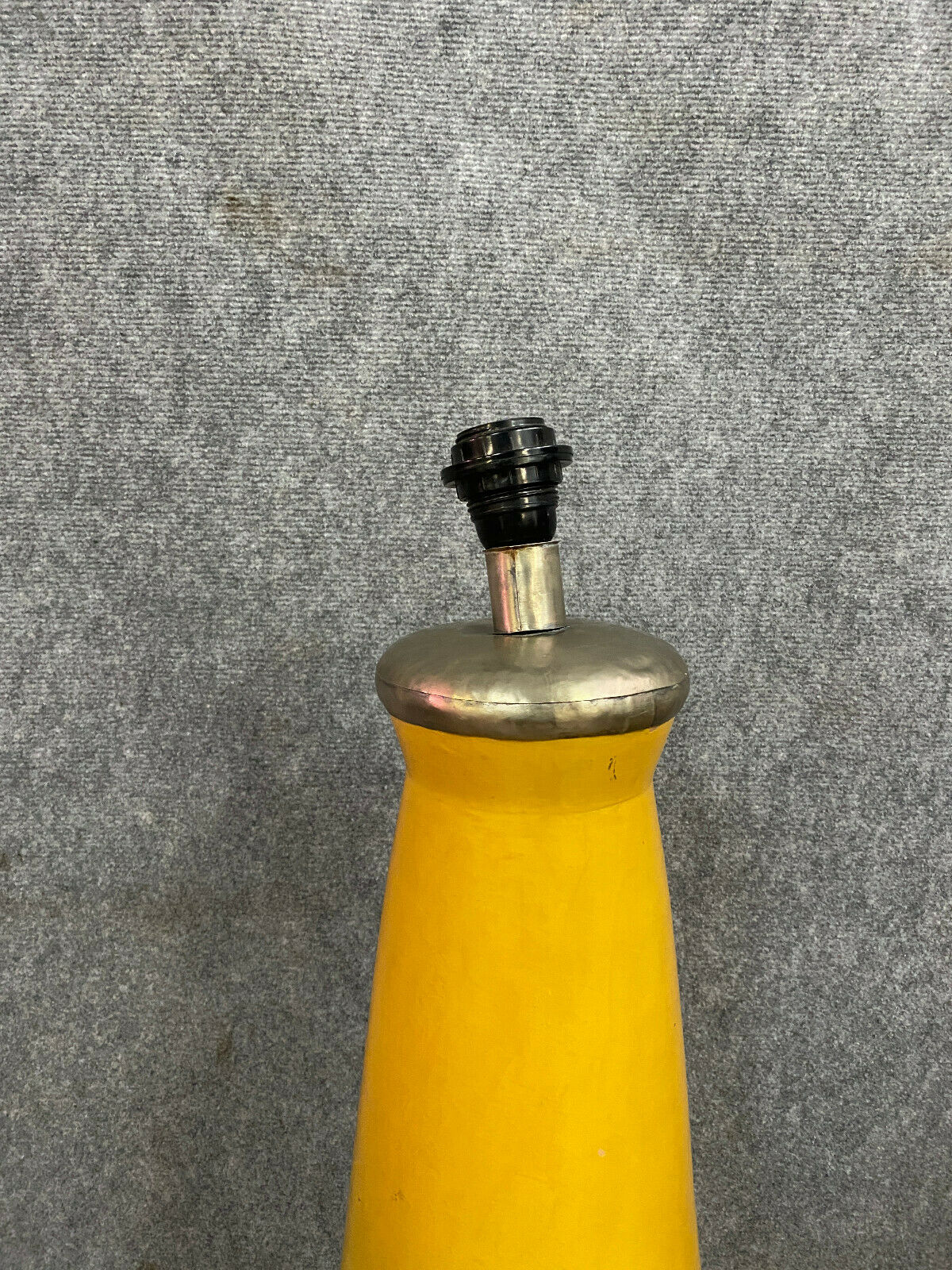 40s pair of enamelled ceramic conical lamps