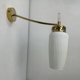 Set of 3 vintage opaline wall lights