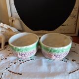 Large vintage chocolate slip cups