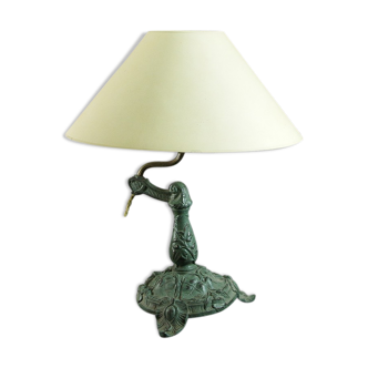 Patinated bronze lamp