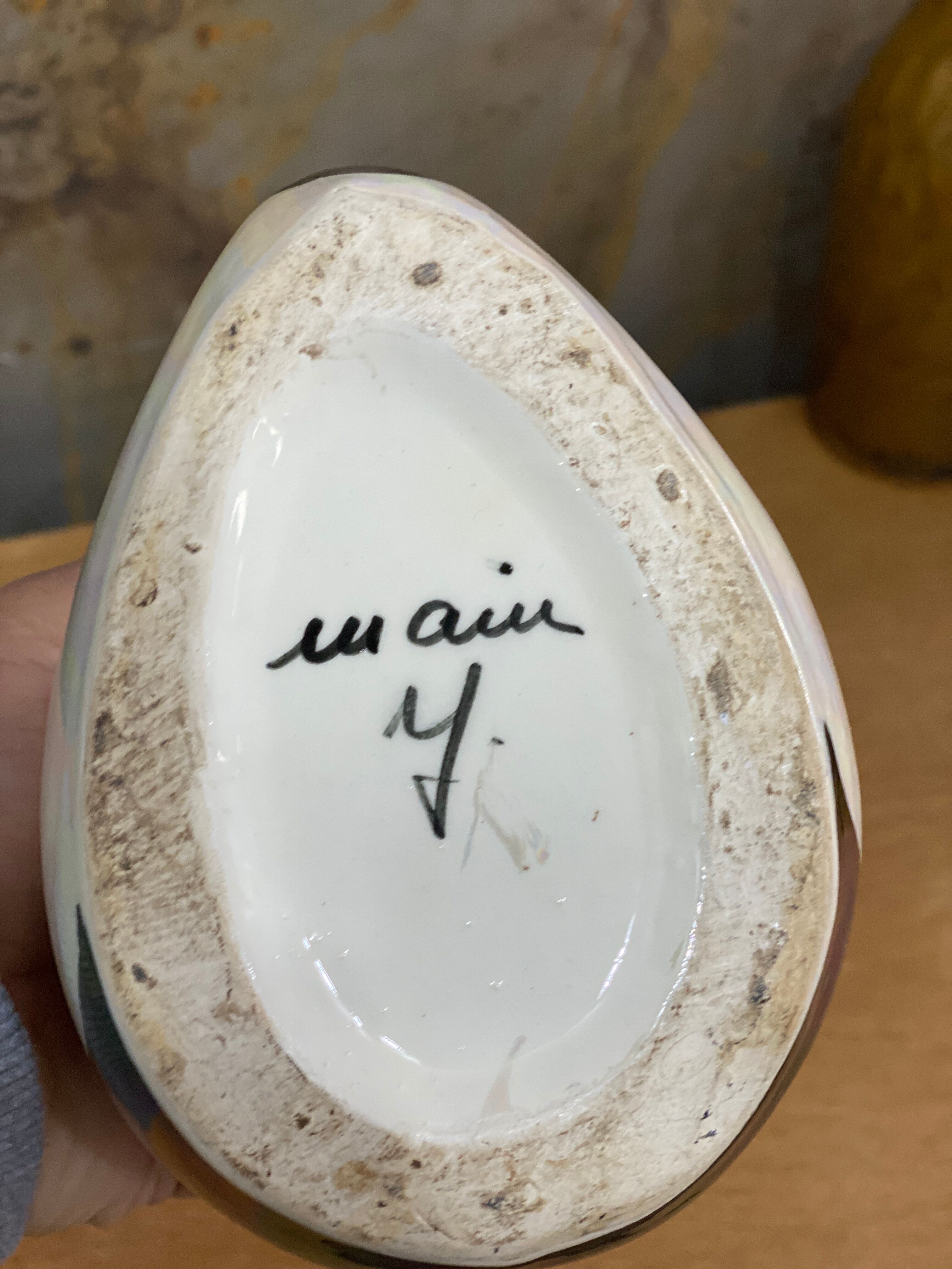 Signed glazed ceramic vase