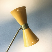 Mid-century italian yellow diabolo floor lamp