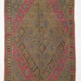 Yellow & Brown Tribal Vintage Kilim Rug, 184x246Cm