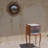 Crude wooden bedside table