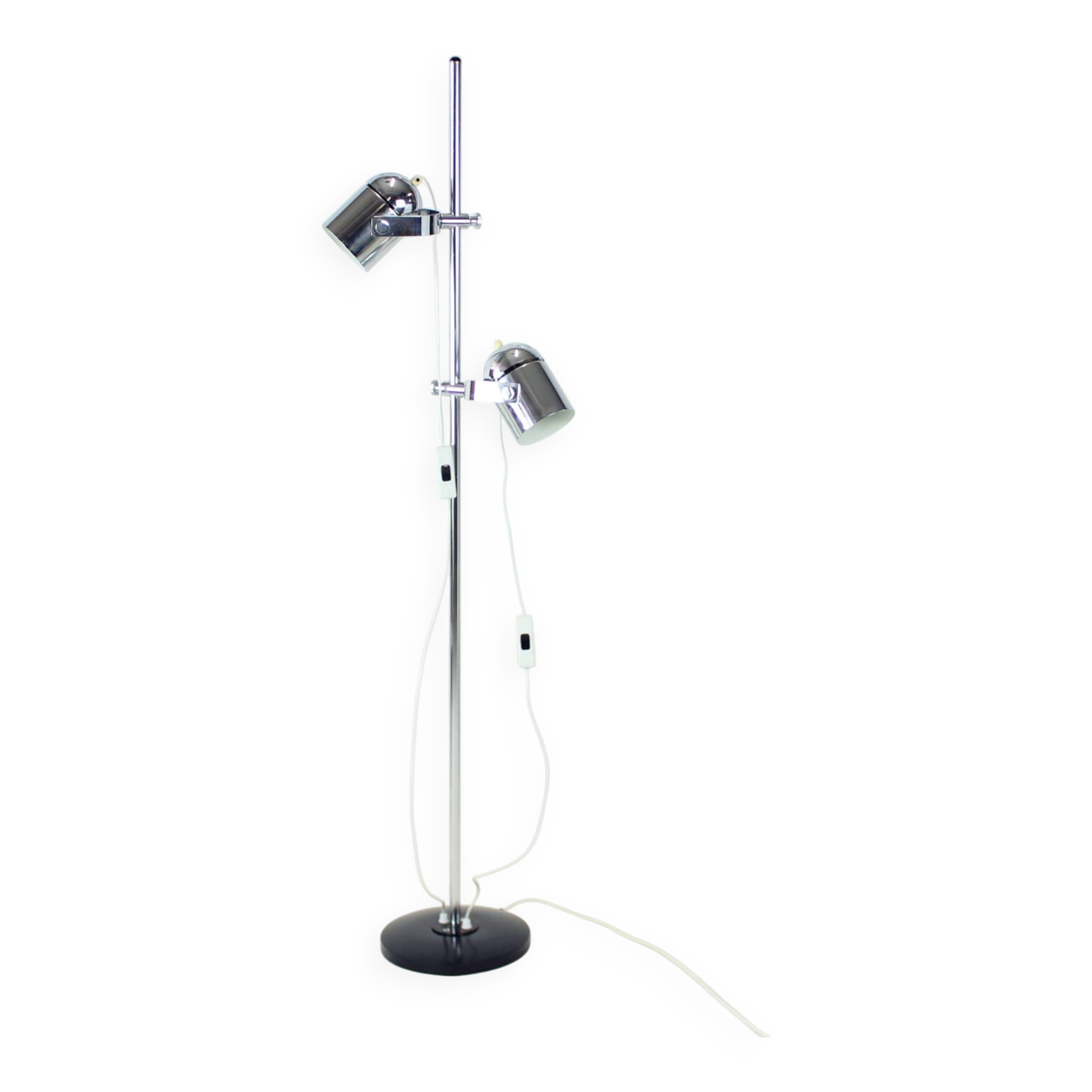 Lampe sur pied vintage Combi Lux Chrome à double projecteur, Tchécoslovaquie, années 1970