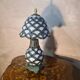 lamp with 2 lights, stained glass, handmade lead solder, Tiffany style