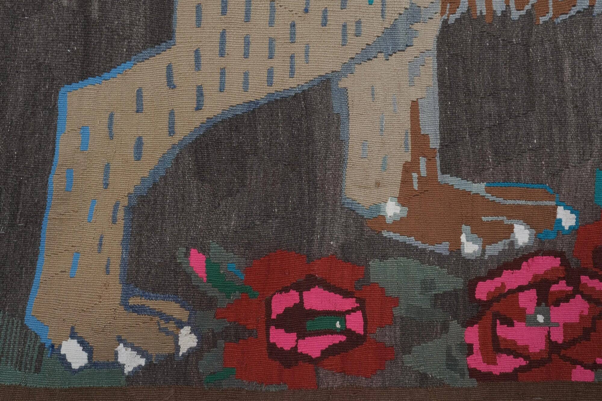 Vintage Turkish kilim handwoven 148x272 cm