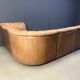 Vintage brown leather modular sofa by Laauser, 1960s