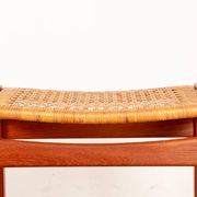 Paire de tabourets Danois en Teck et Cannage par Peter Hvidt 1960.