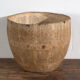 Antique Chinese papier-mâché basket with black papercuts – China, circa 1930