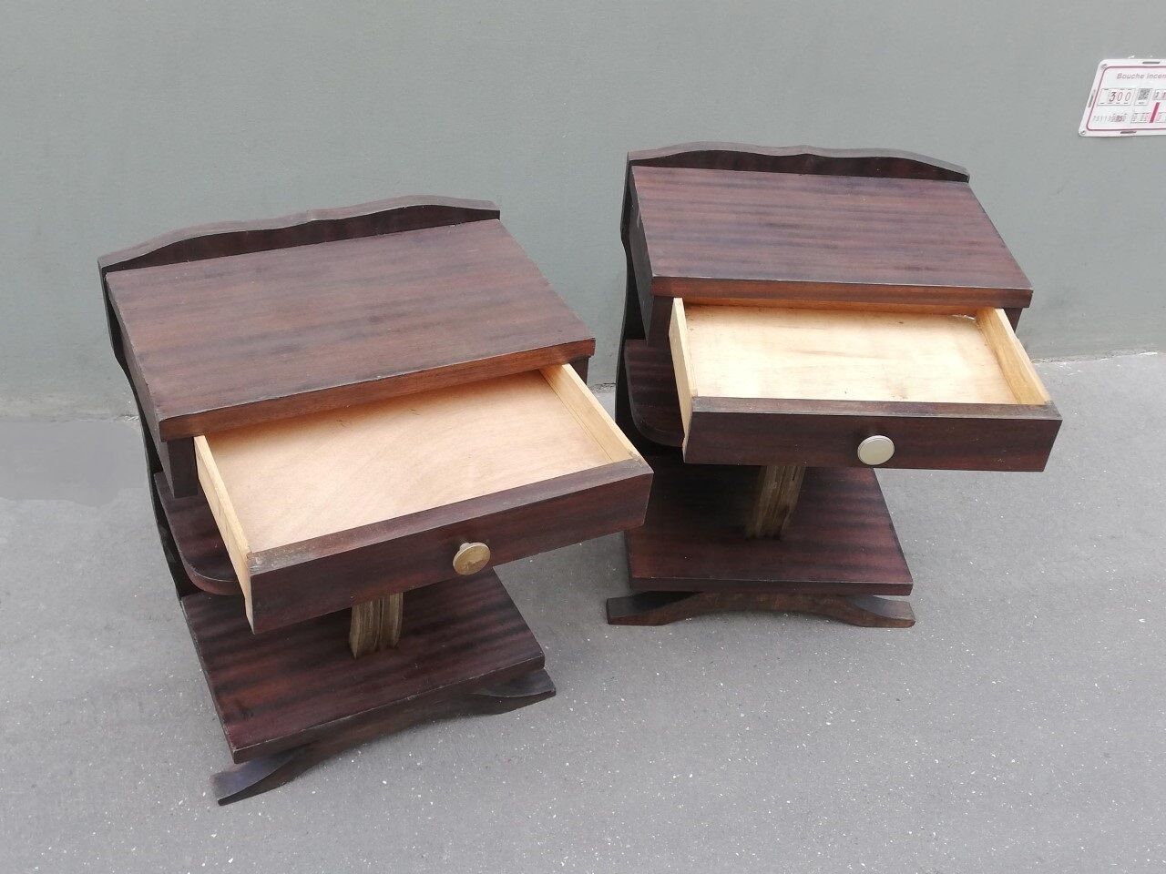 Pair of Art Deco bedside tables 1930s