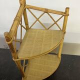 Vintage rattan corner shelf to hang