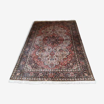 Tapis en soie et laine d'inde ancien