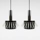 Set of 2 space age lucite and metal pendants, 1970s
