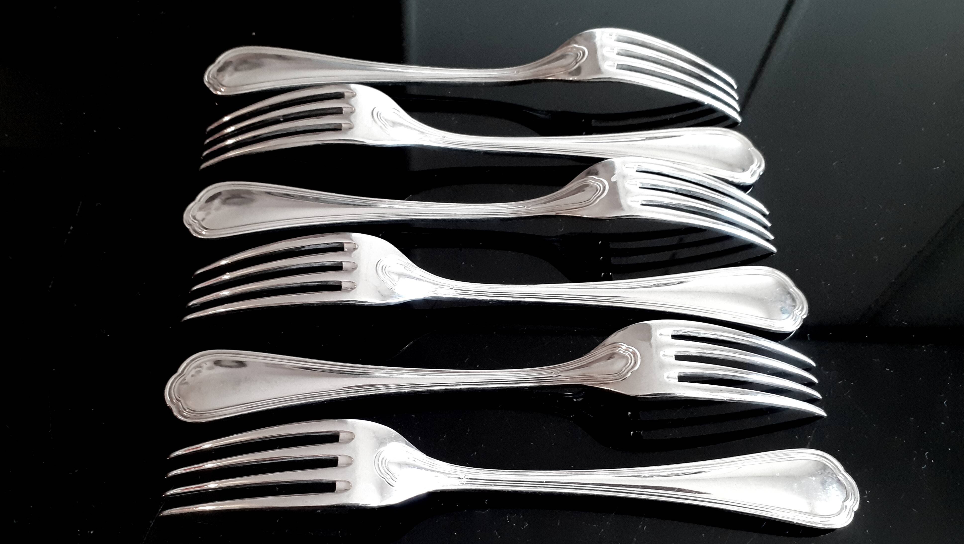 Christofle / 18-piece set, silver-plated metal spatours model