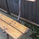 Garden bench with cast iron legs