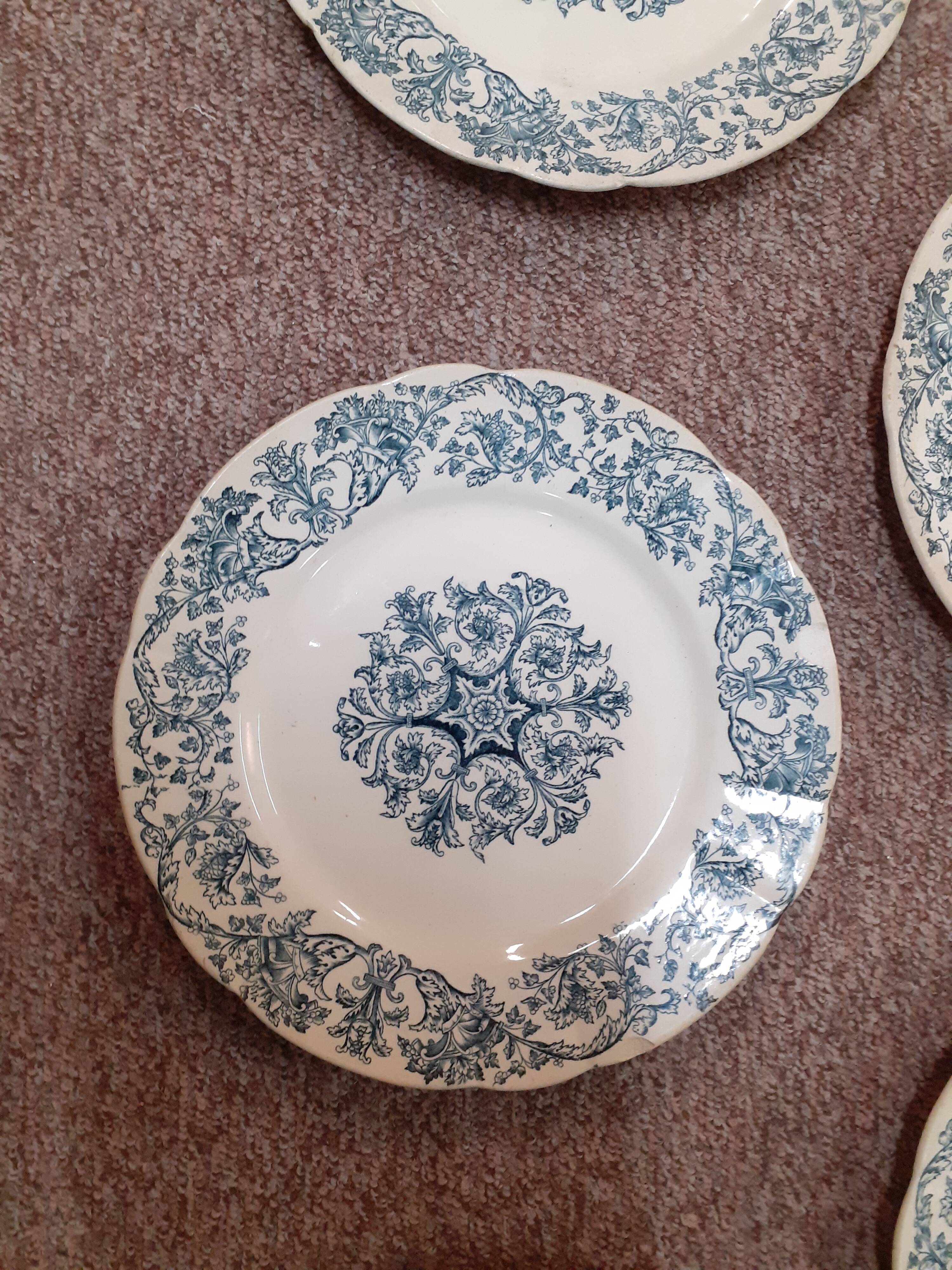 Lot de 6 assiettes Longchamp terre de fer