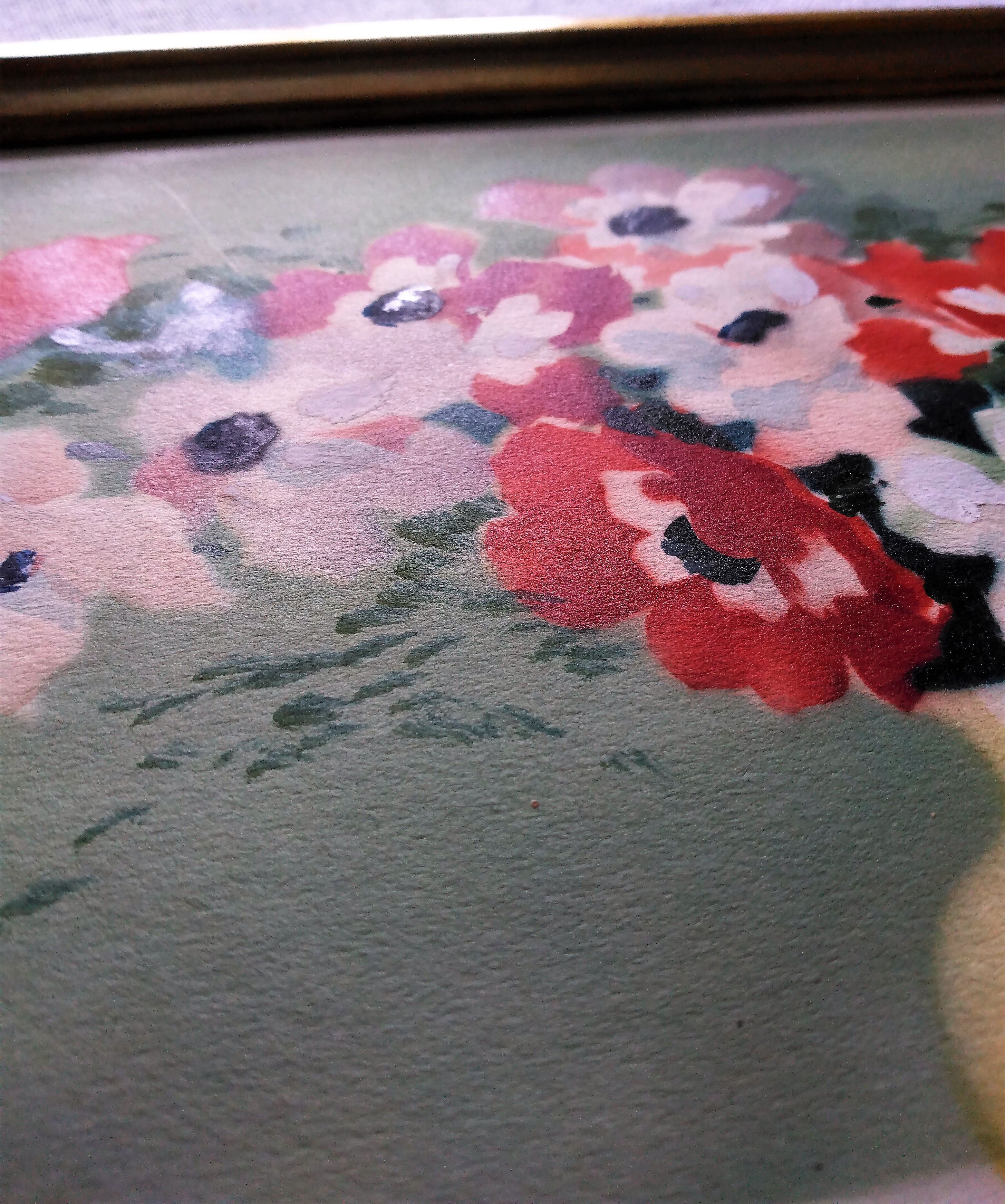 Painting bouquet of anemones
