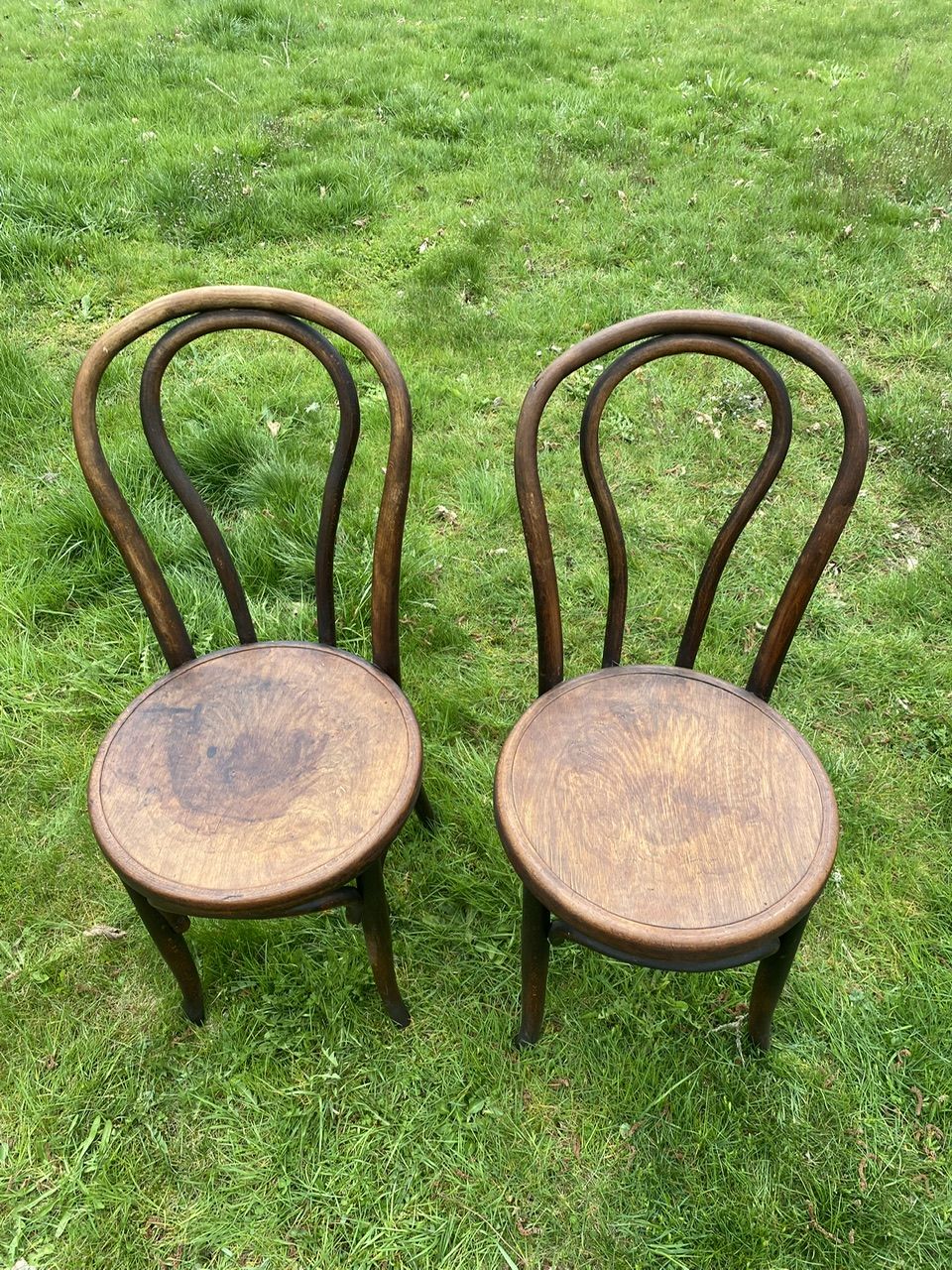 Set of 8 mismatched bistro chairs