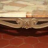 Table basse onyx résiné et laiton