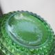Vintage green glass bottle vase with geometric relief – H 33 cm