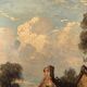 Godchaux. Oil on panel, animated landscape. 19th century