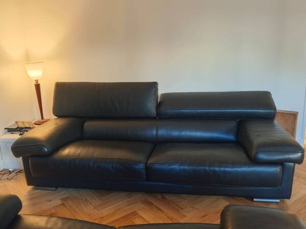 Canapés Roche Bobois cuir noir – 3/4 places + 2 places