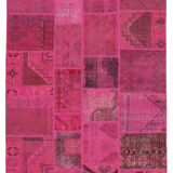 Handmade Anatolian Vintage 172 cm x 250 cm Pink Patchwork Rug