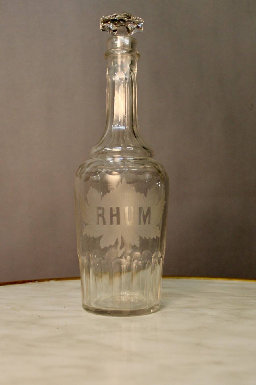 “Rum” cut crystal bottle