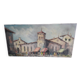Tableau ancien à l'huile sur toile italien