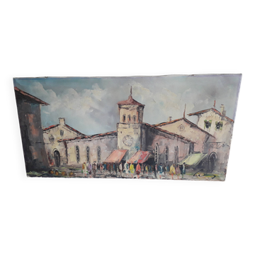 Antique Italian oil painting on canvas