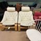Set de 2 fauteuils scandinave en cuir "kroken" åke fribryter, nelo, norvège, 1980