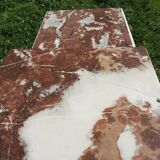 2 Old Marble & Repainted Wood Chests of Drawers